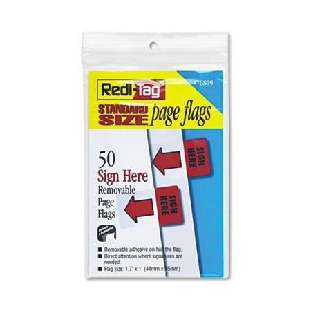 Redi-Tag Redi-Tag, Removable/reusable Page Flags, insign Herein, Red, 50PK 76809
